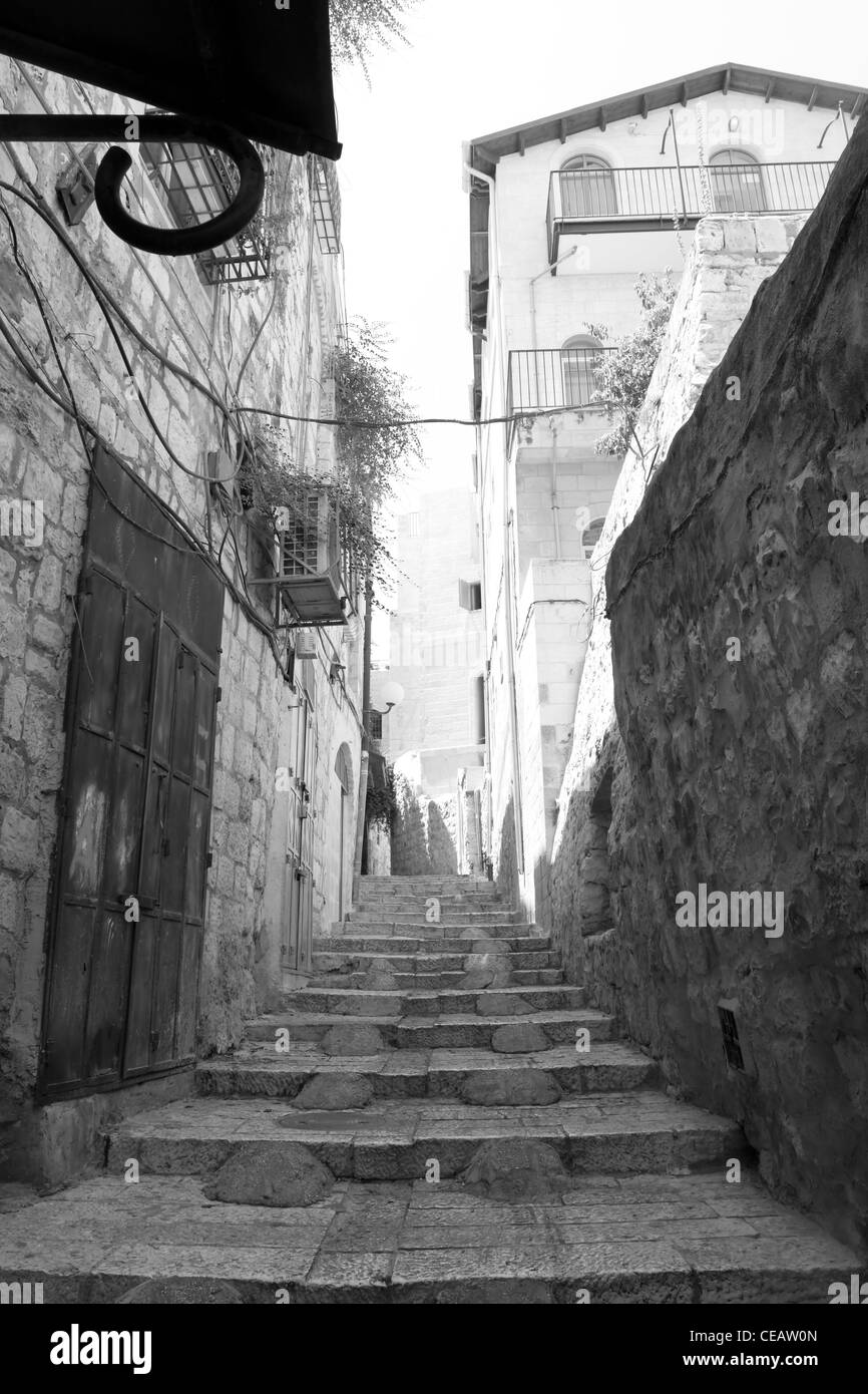 L'ancienne ruelle dans le quartier juif, Jérusalem Banque D'Images