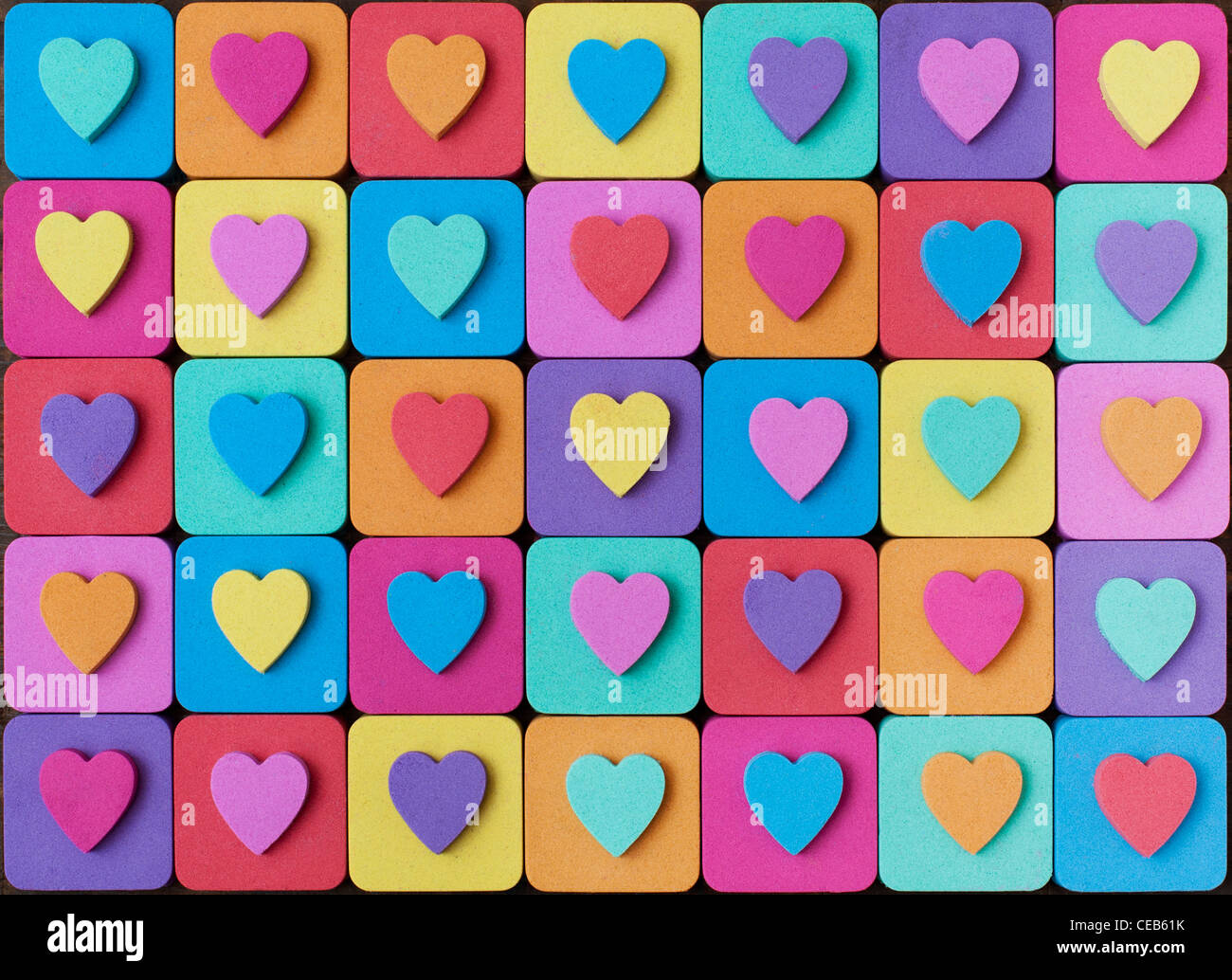 Motif en forme de coeur multicolore Banque D'Images