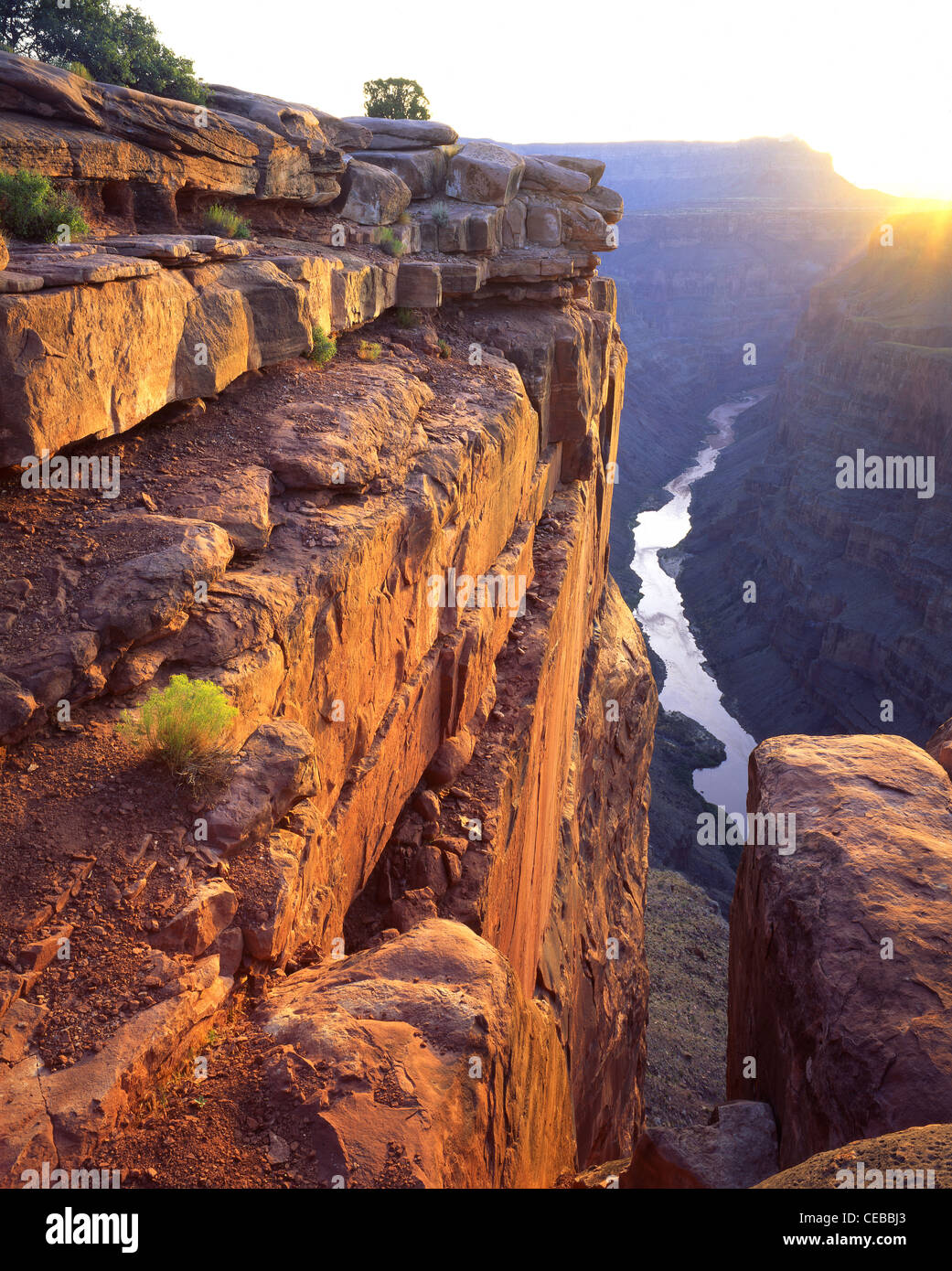 Lever de soleil sur Toroweep Point sur rive nord du Parc National du Grand Canyon en Arizona, États-Unis Banque D'Images
