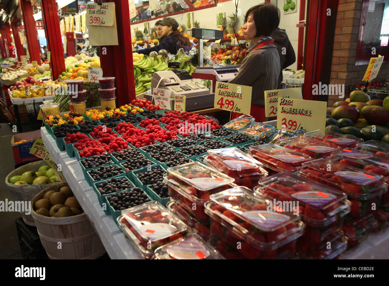 Le marché des producteurs du Saint-Laurent dans la région de Toronto, Ontario, Canada Banque D'Images