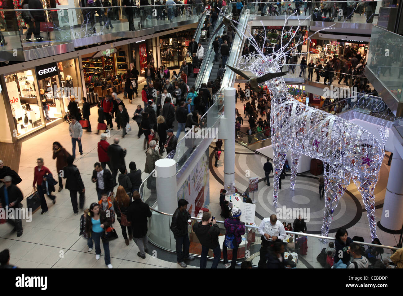 Le renne de Noël Swarovski au Centre Eaton de Toronto pendant la période de Noël 2011 Banque D'Images