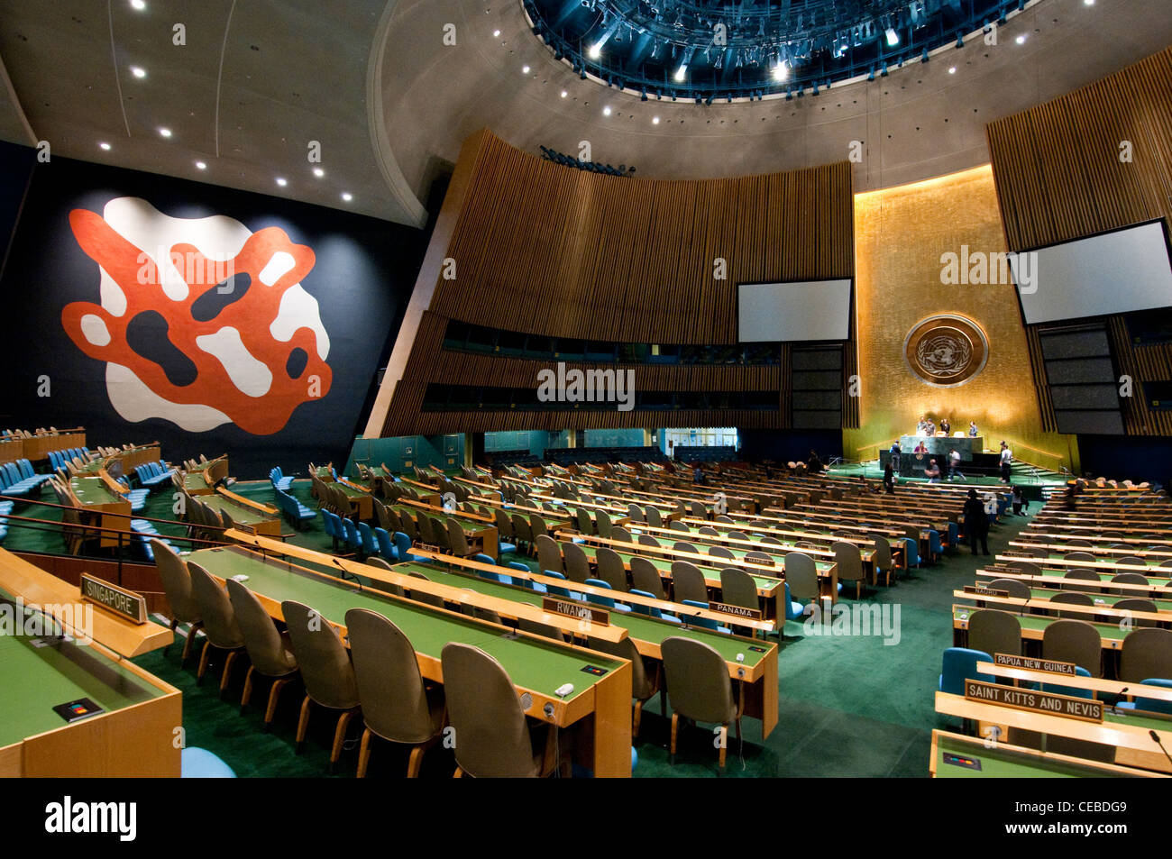 Salle de l'Assemblée générale des Nations Unies Banque D'Images