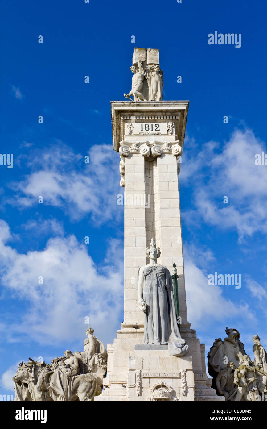 Monument à la Constitution de 1812 (détail), l'architecte Modesto López Otero Banque D'Images