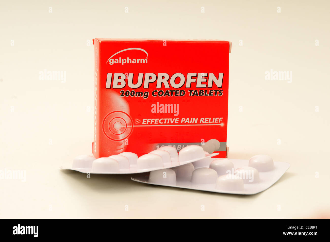L'Ibuprofen 200mg Comprimés enrobés. Banque D'Images