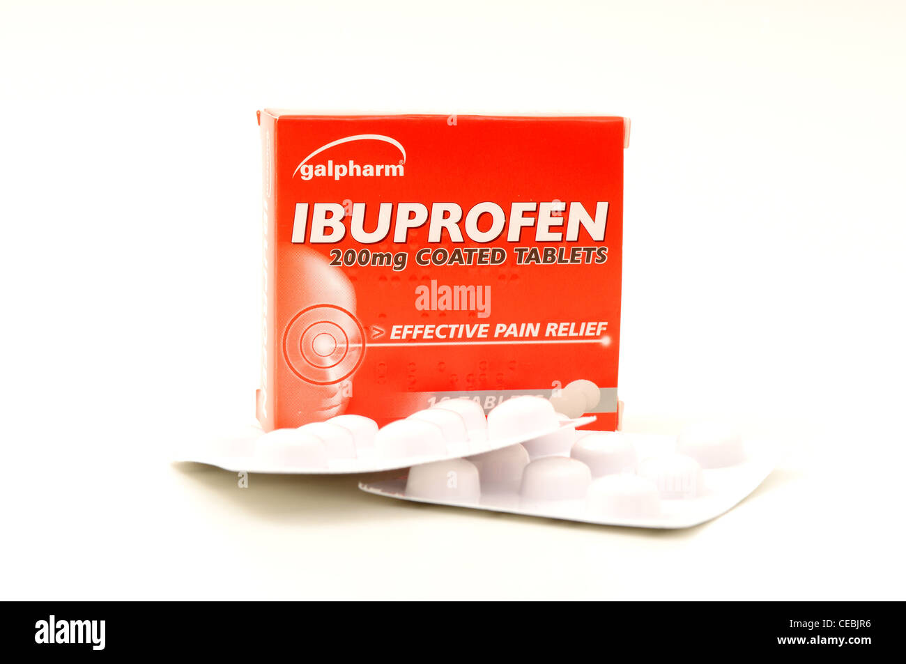 L'Ibuprofen 200mg Comprimés enrobés. Banque D'Images