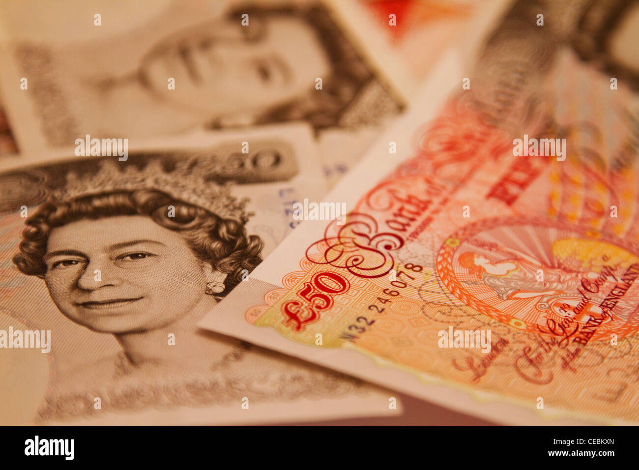 Cinquante Pound note Banque D'Images