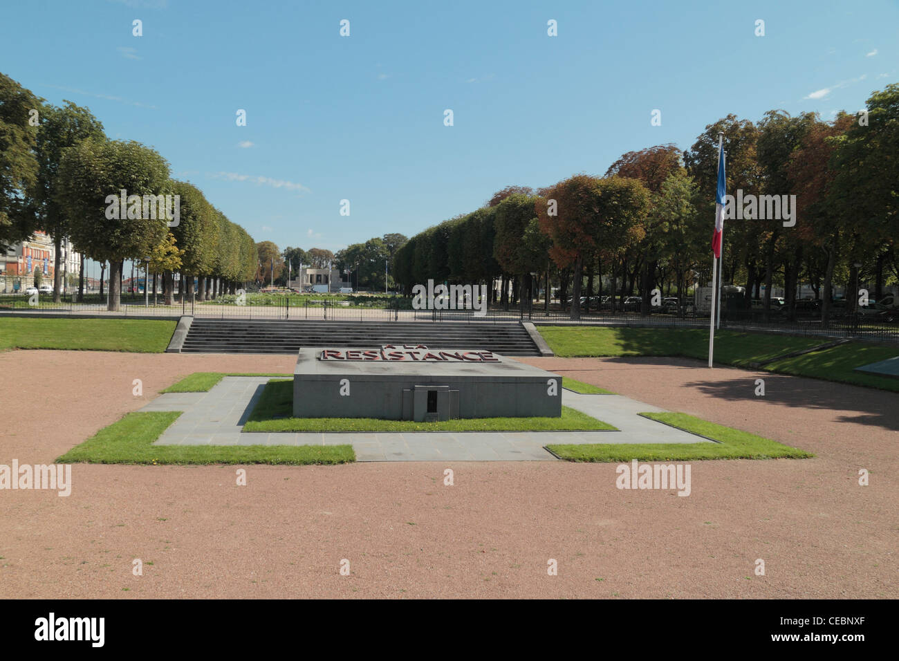 Le Mémorial de la résistance de la sur l'Esplanade du Colonel Bouchez à Reims, Champagne-Ardenne, France. Banque D'Images