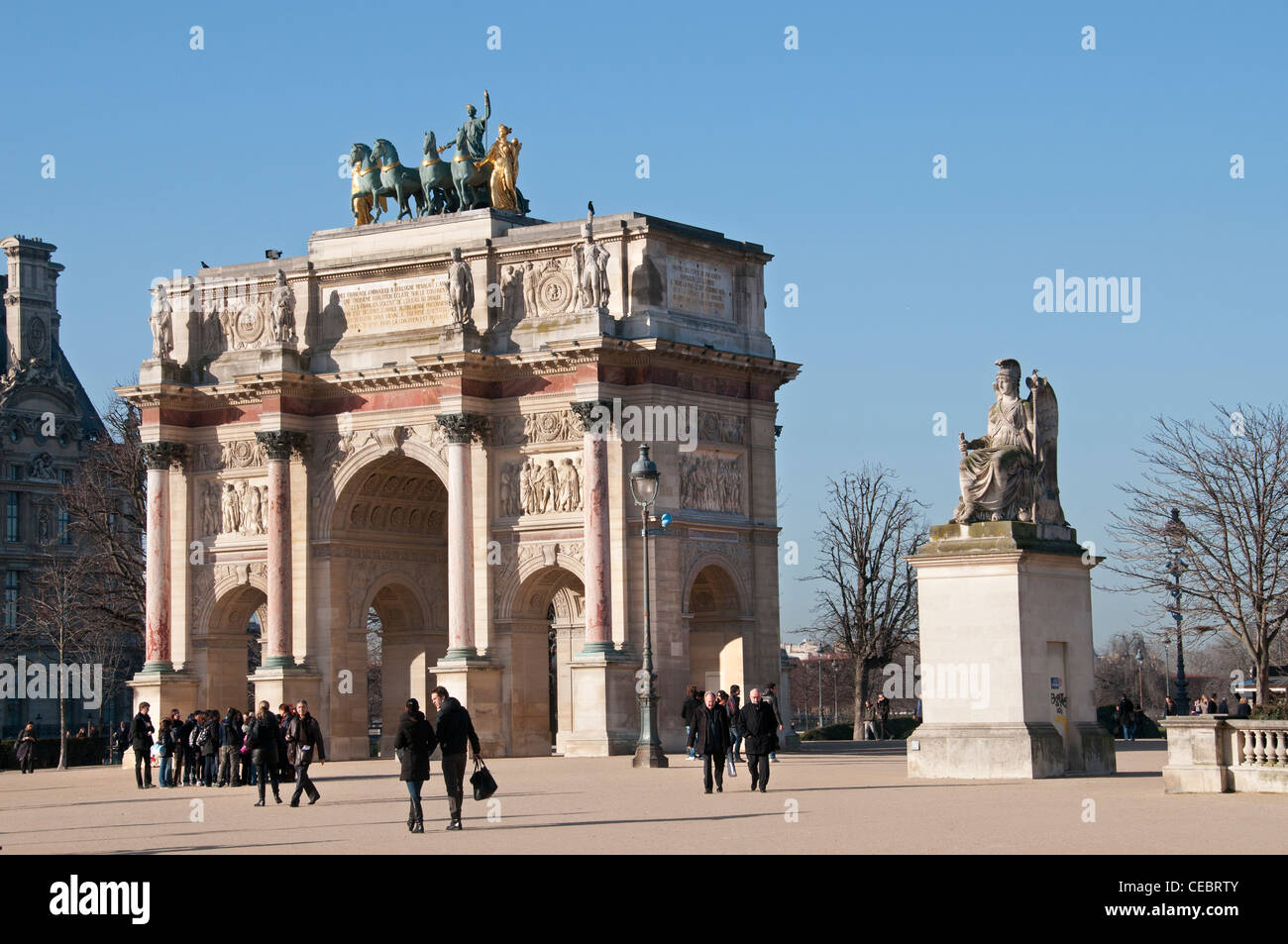 Arc de triomphe du Carrousel Tuileries Museum Musée du Louvre Paris France Banque D'Images