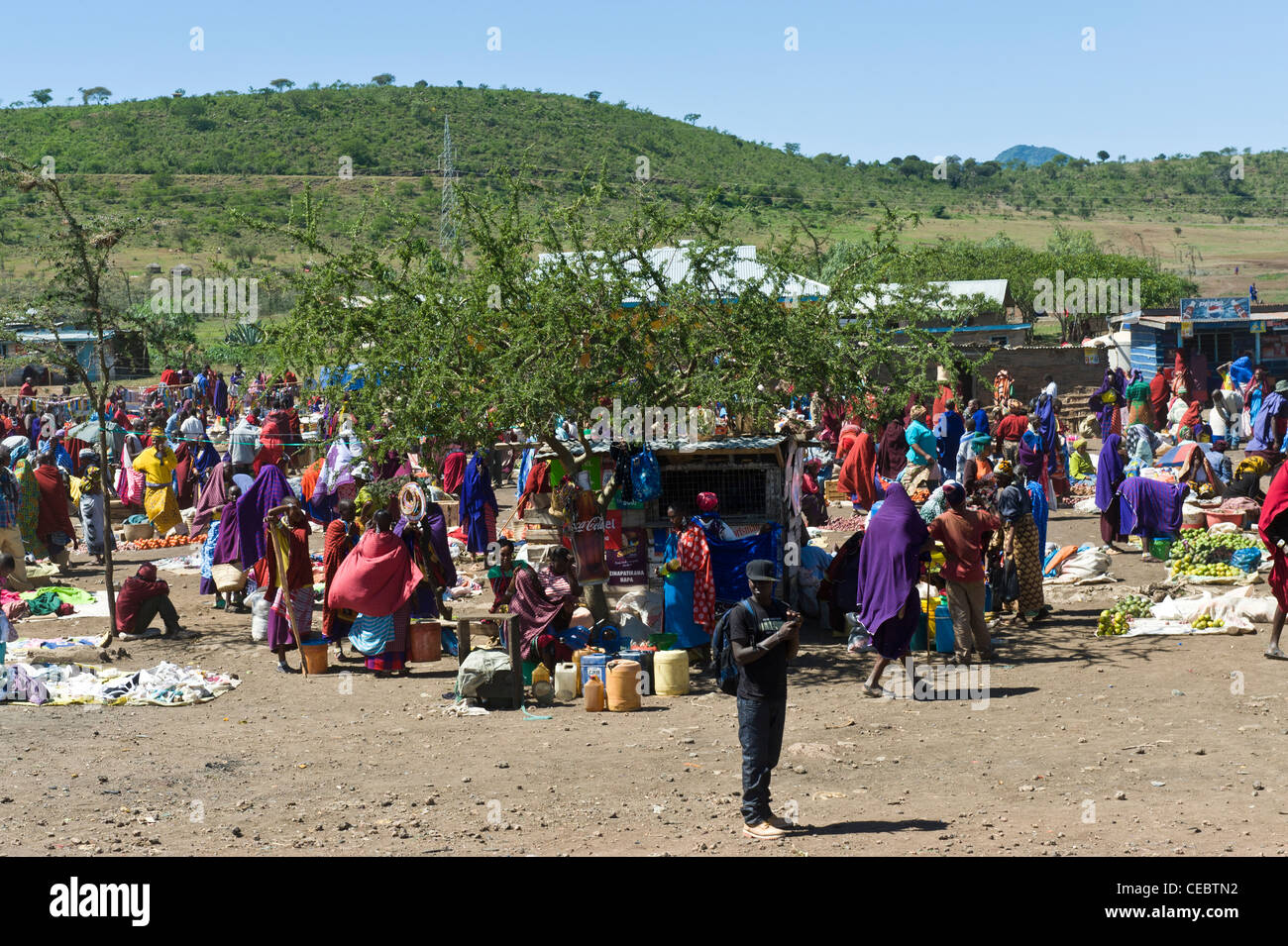Marché massaï au sud d'Arusha en Tanzanie du nord Banque D'Images