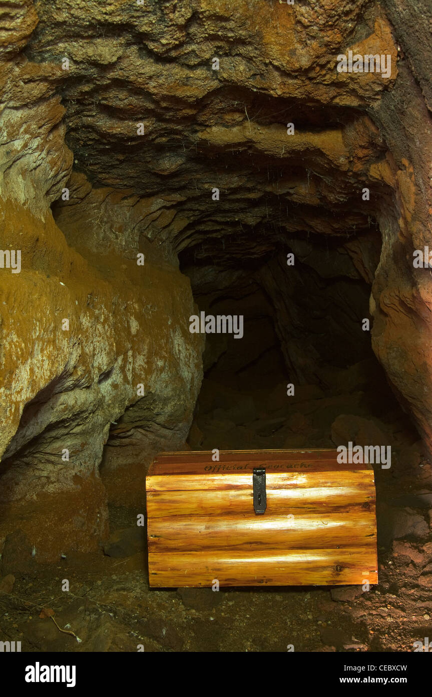 Conteneur à la chasse au trésor comme un coffre au trésor des pirates Banque D'Images