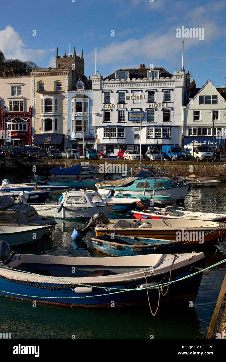 Lumière du matin au port intérieur de la 'float' à Dartmouth, South Hams, Devon, Angleterre Banque D'Images