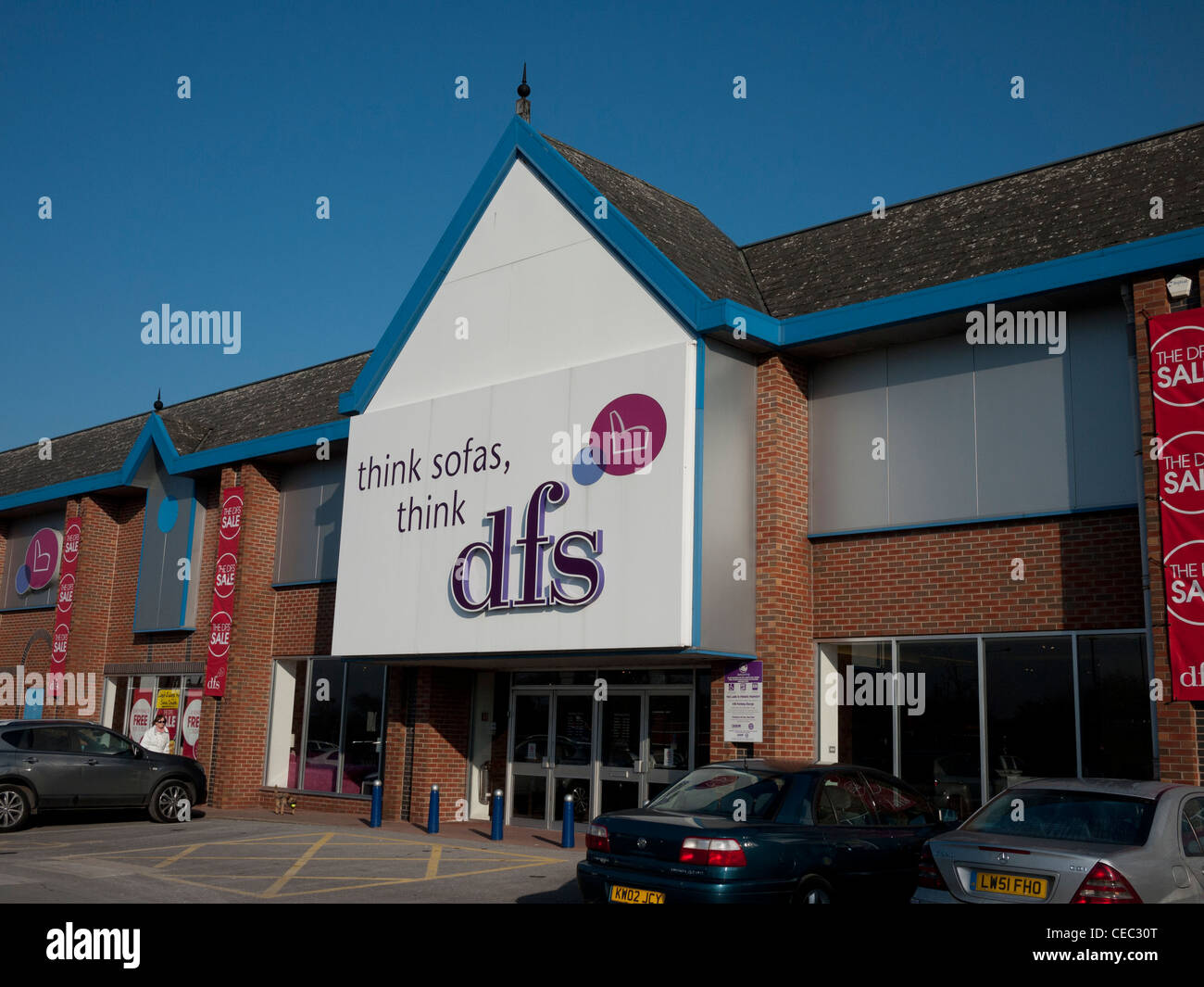 Canapé DFS et magasin de meubles, Chadderton, Oldham, Lancashire, England, UK. Banque D'Images