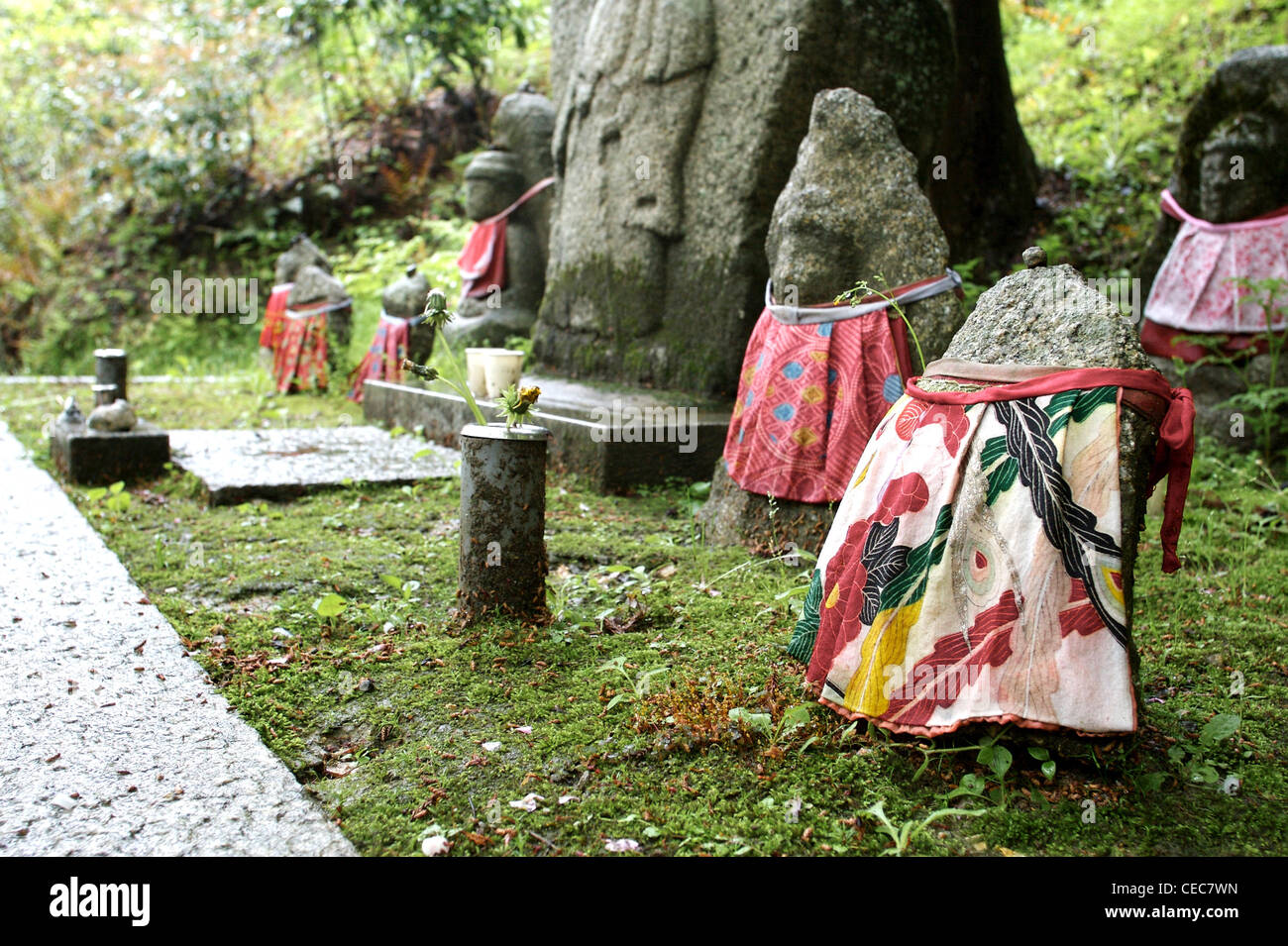 Ojizō-sama statues à Kyoto Banque D'Images