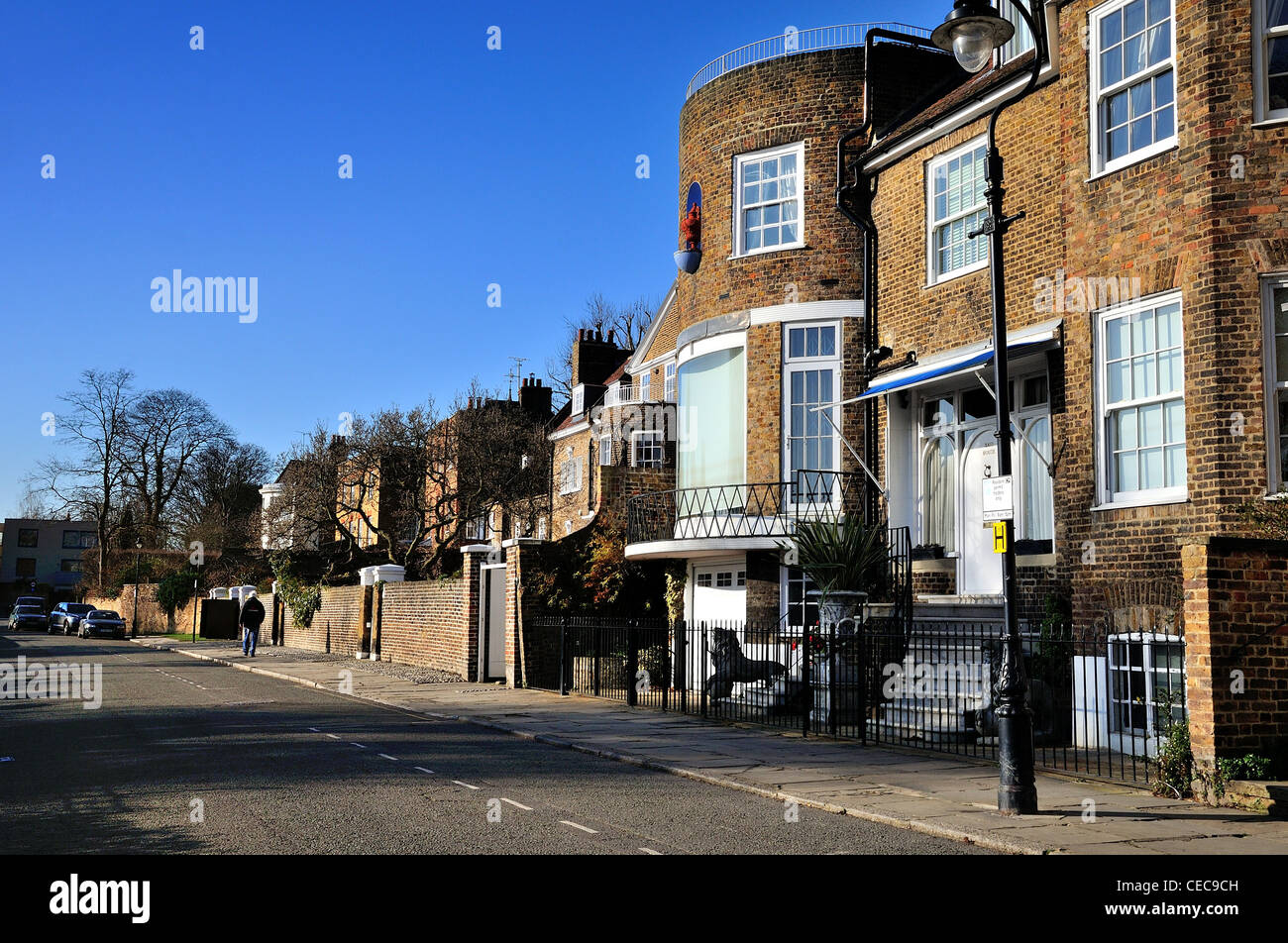 Riverfront maisons sur Chiswick Mall ,l'ouest de Londres Banque D'Images