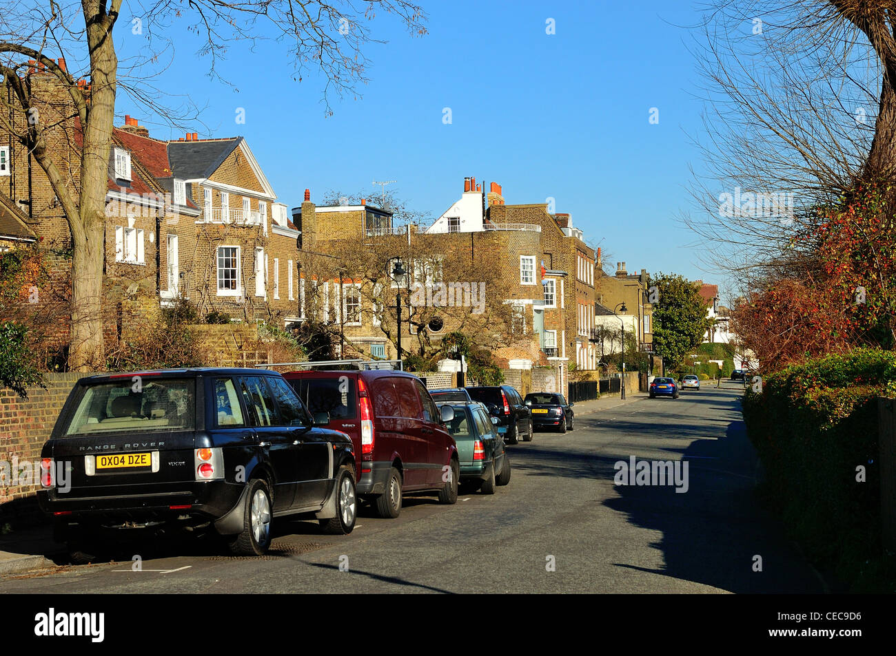 Riverfront maisons sur Chiswick Mall ,l'ouest de Londres Banque D'Images
