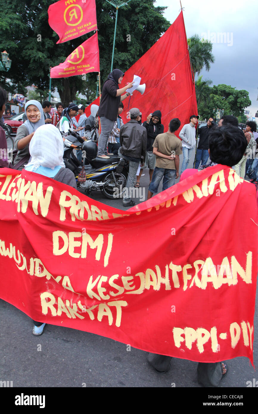 Yogyakarta Indonésie anti gouvernement manifestent Banque D'Images