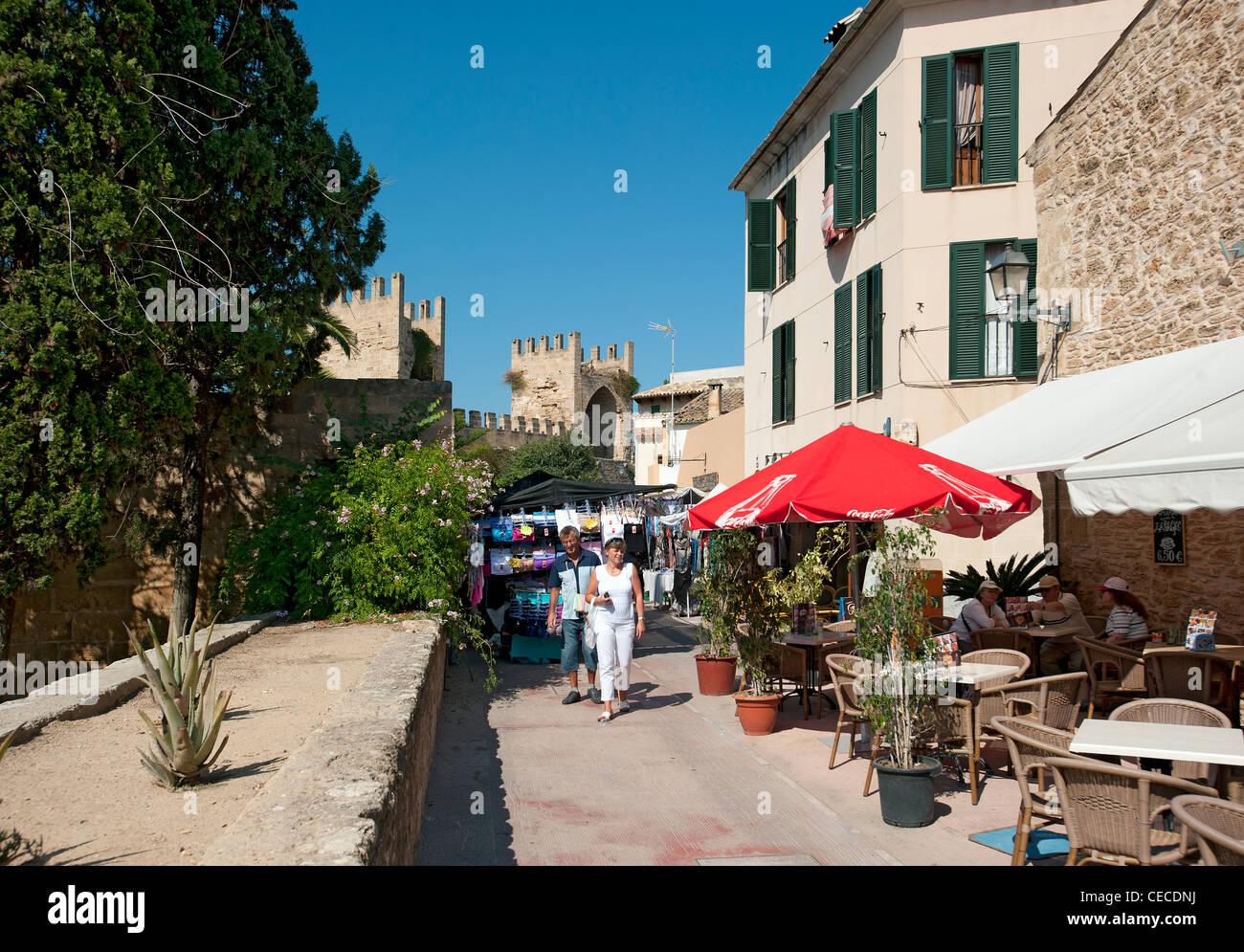 Vieille ville d'Alcudia Mallorca Baléares Espagne Banque D'Images