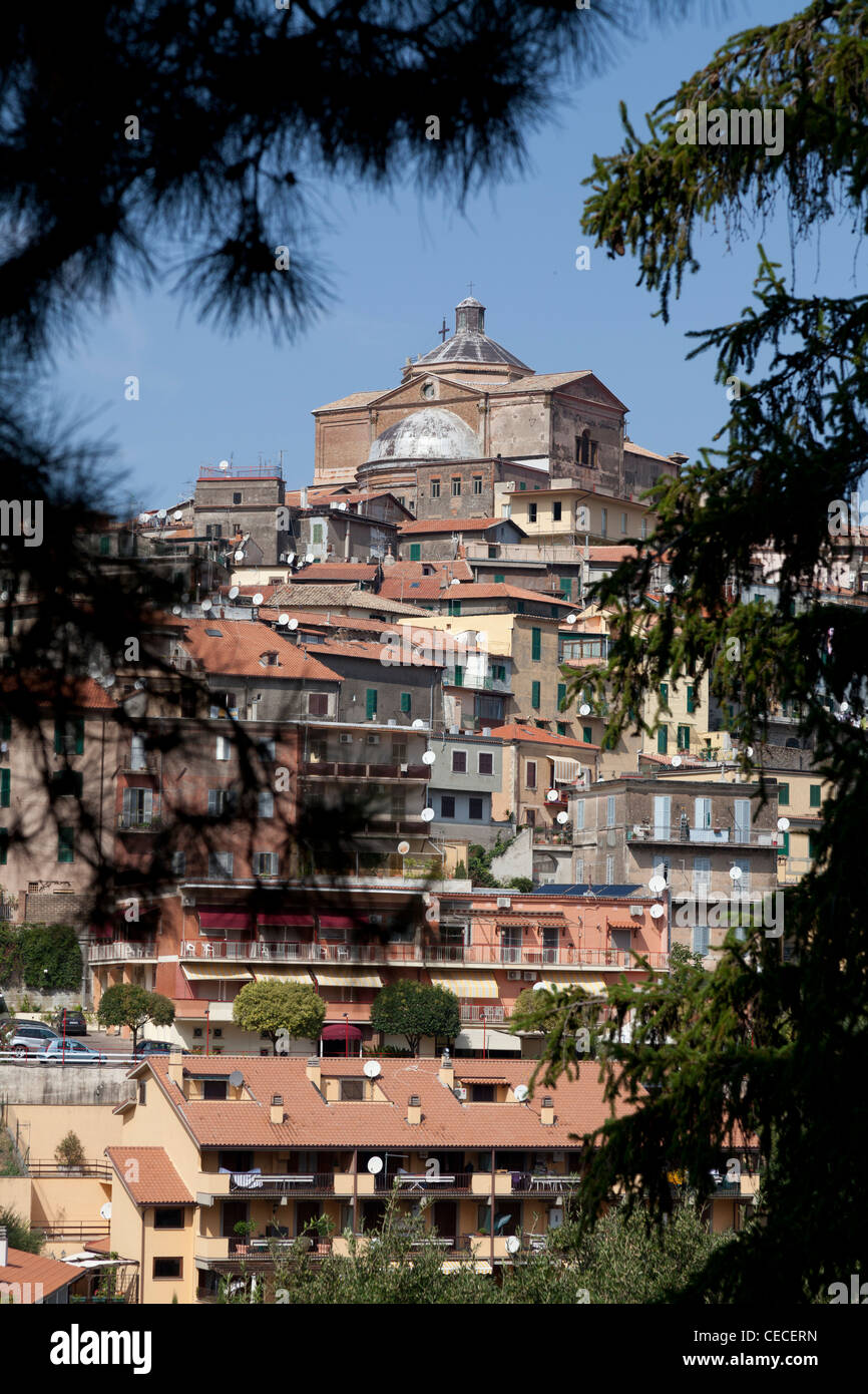Panorama du Latium hill ville de Monte Compatri en Italie Banque D'Images