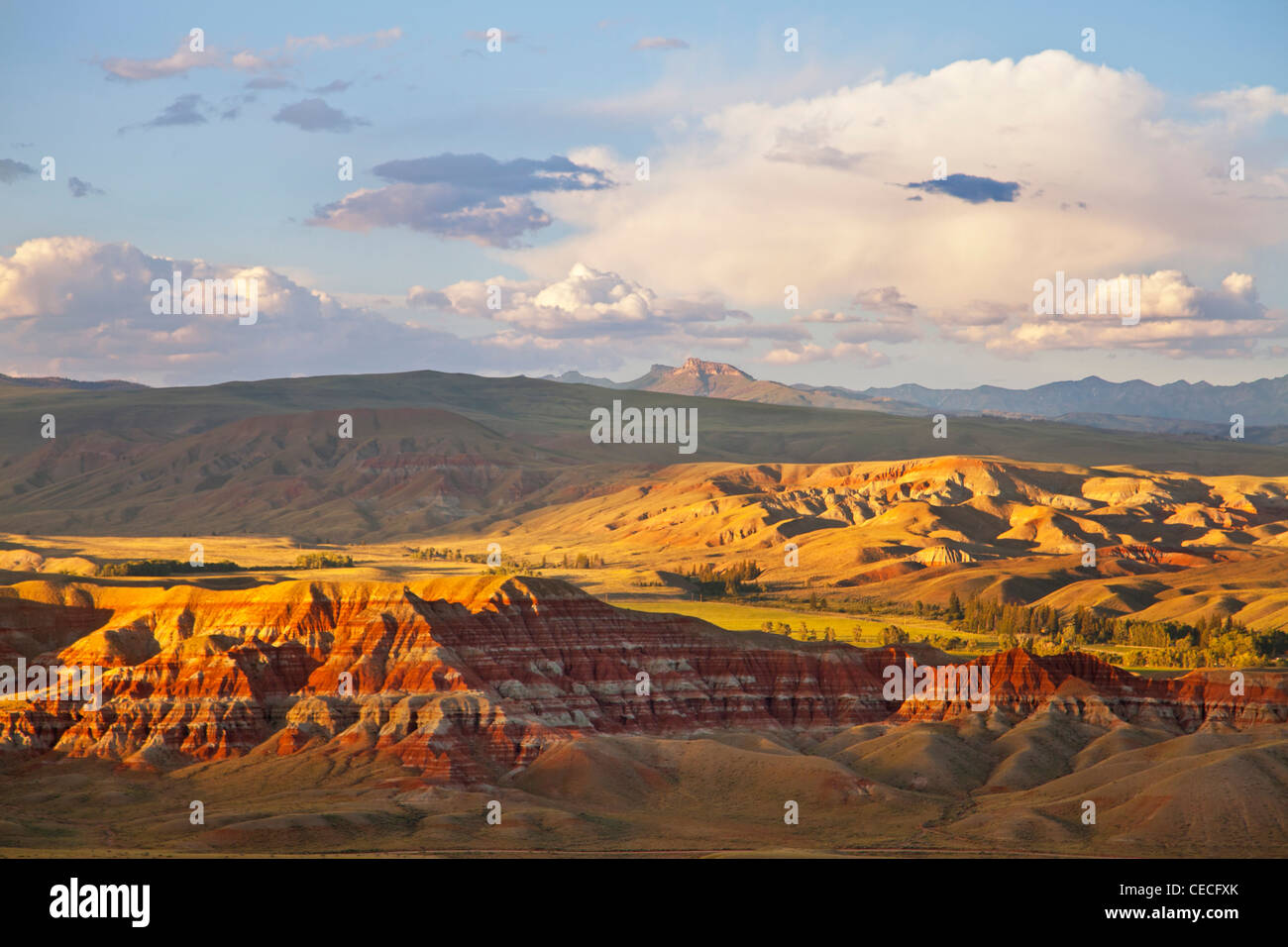 Badlands et Castle Rock dans Dubois, Wyoming, USA Banque D'Images