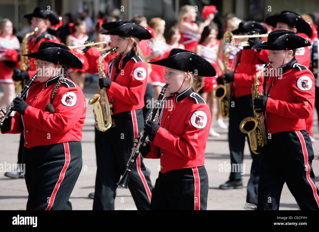 Défilé dans le centre-ville de Cheyenne (Wyoming), au cours de la célébration annuelle des Frontier Days. Banque D'Images