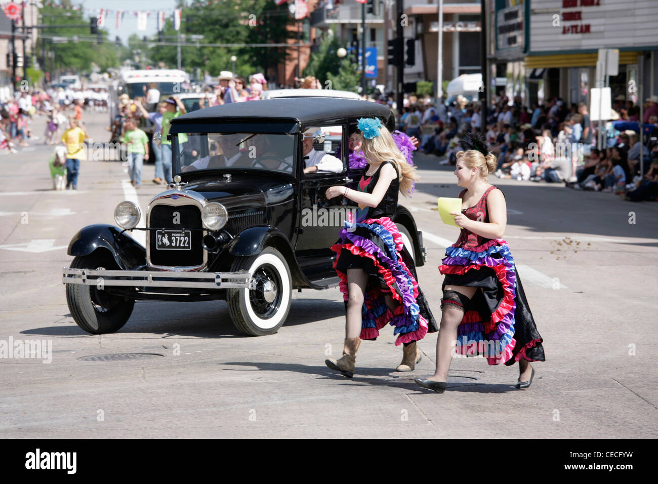 Défilé dans le centre-ville de Cheyenne (Wyoming), au cours de la célébration annuelle des Frontier Days. Banque D'Images