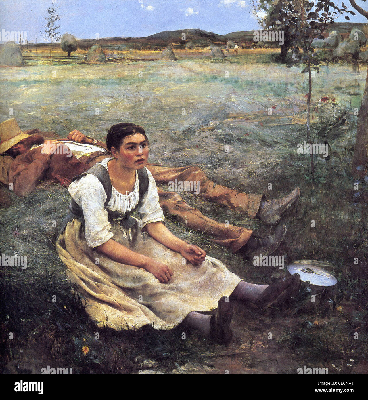 Jules Bastien-Lepage Les exploitants 1877 XIX ème siècle Banque D'Images