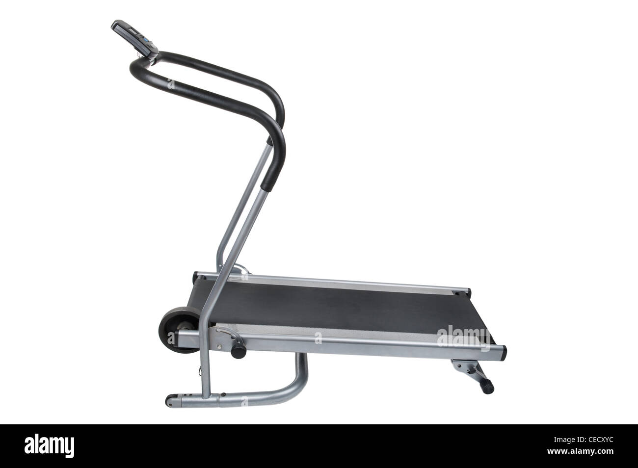 Objet sur tapis roulant sport - blanc isolé Banque D'Images