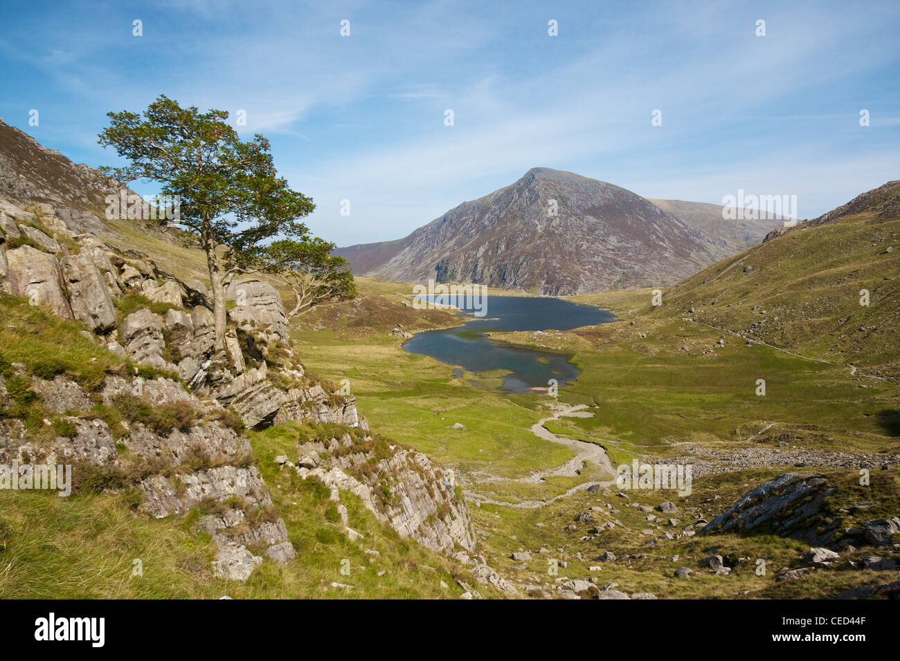 Les montagnes de Snowdonia,. Lac, Pays de Galles, Royaume-Uni Banque D'Images