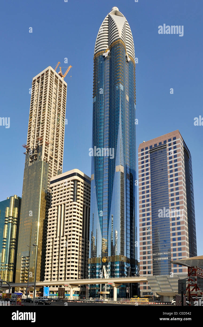 ROSE RAYHAAN by Rotana, le plus grand hôtel dans le monde, tours, gratte-ciel, d'hôtels, l'architecture moderne, Sheikh Zayed Road Banque D'Images