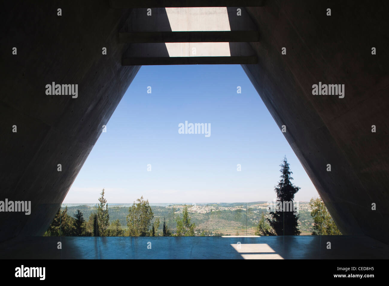 Israël, Jérusalem, le Mont Herzl, Vad Yashem, Mémorial de l'Holocauste vue plate-forme Banque D'Images