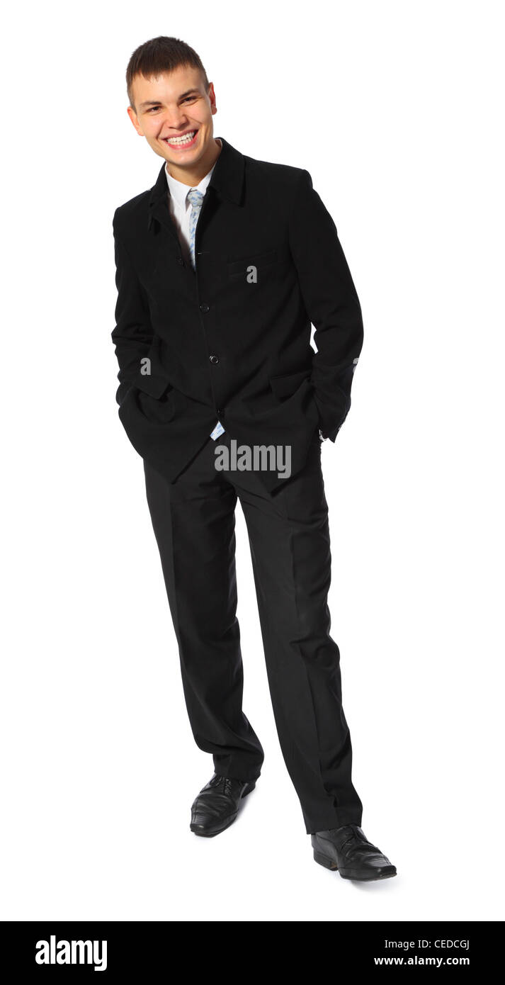 Smiling young woman full body Banque D'Images