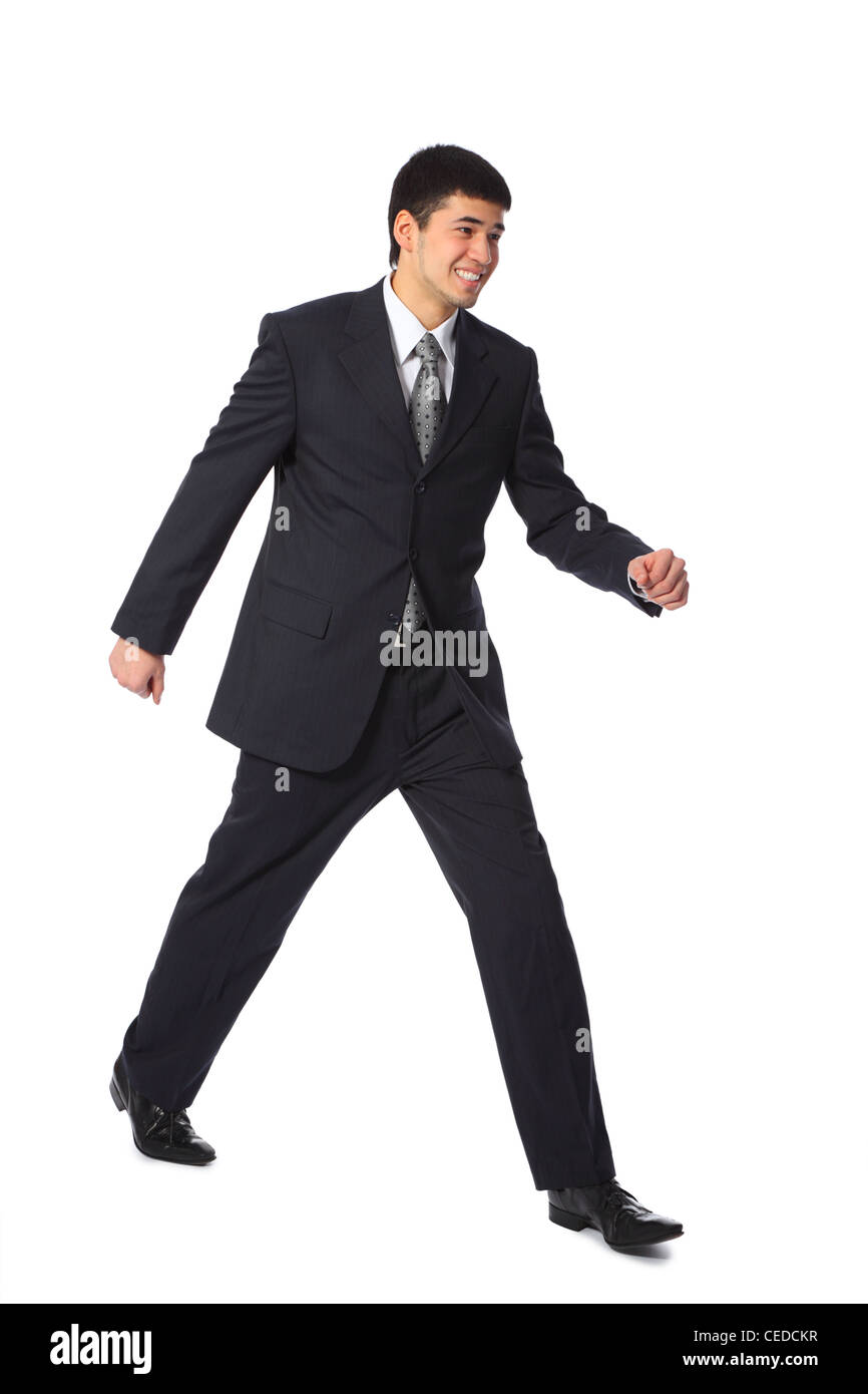 Young smiling asian businessman promenades tout le corps Banque D'Images