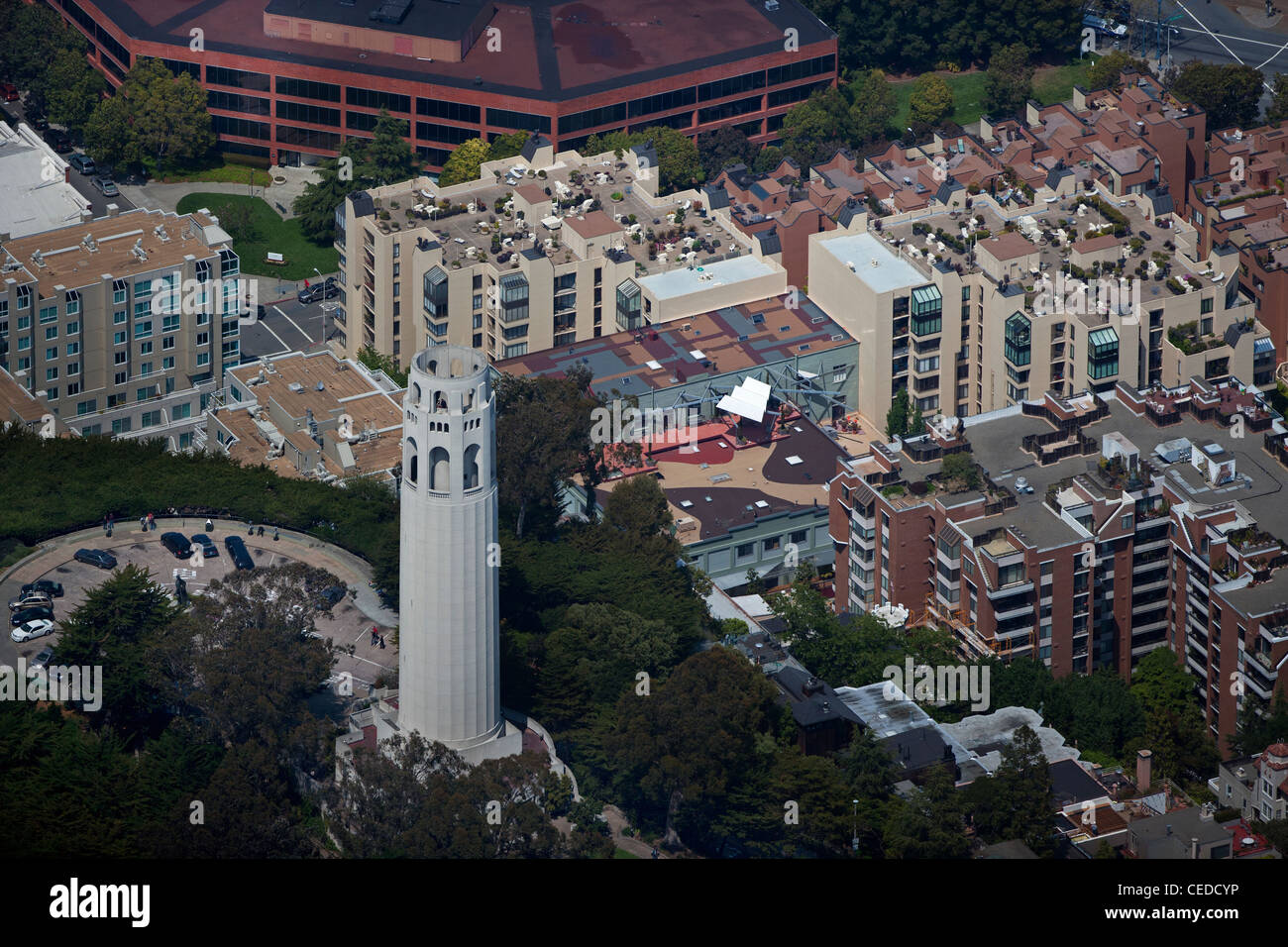Photographie aérienne la Coit Tower San Francisco, Californie Banque D'Images