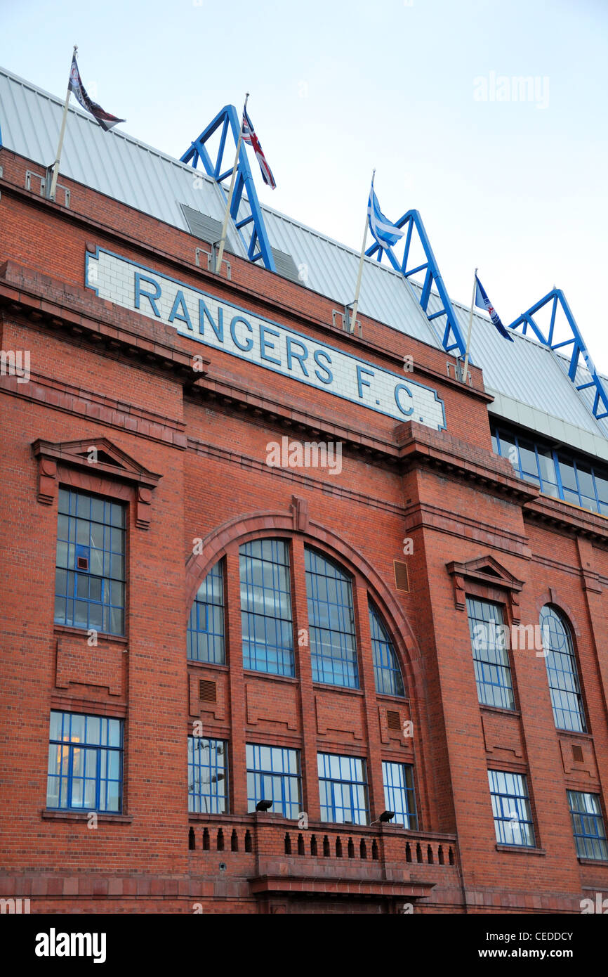 Glasgow Rangers Football Club stand principal qui est un bâtiment classé. Banque D'Images