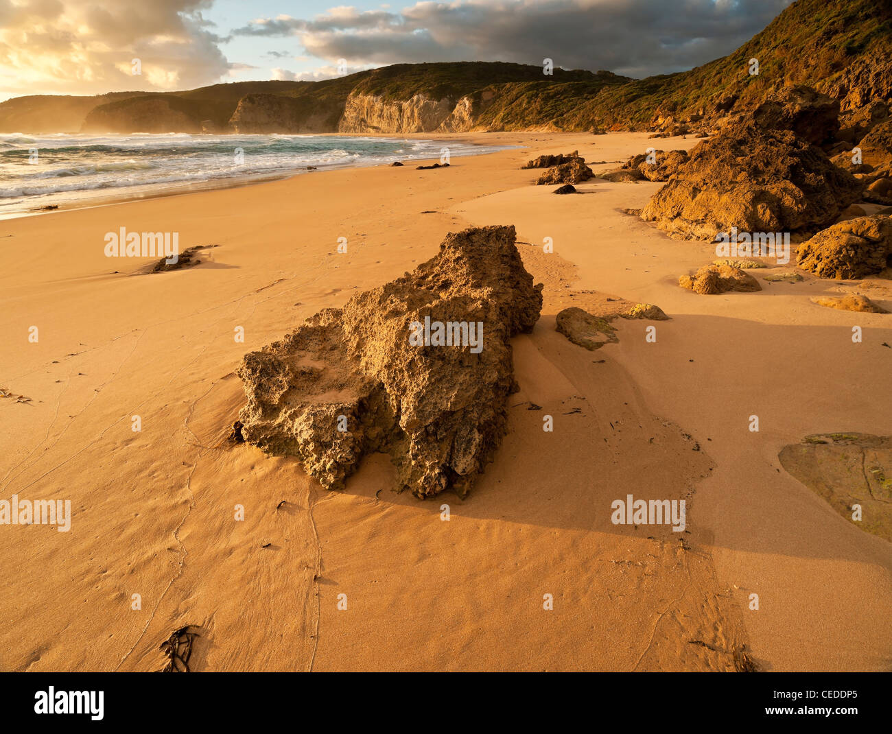 'Castle Cove' au coucher du soleil "Grand Parc National Otways' Victoria Australie Banque D'Images