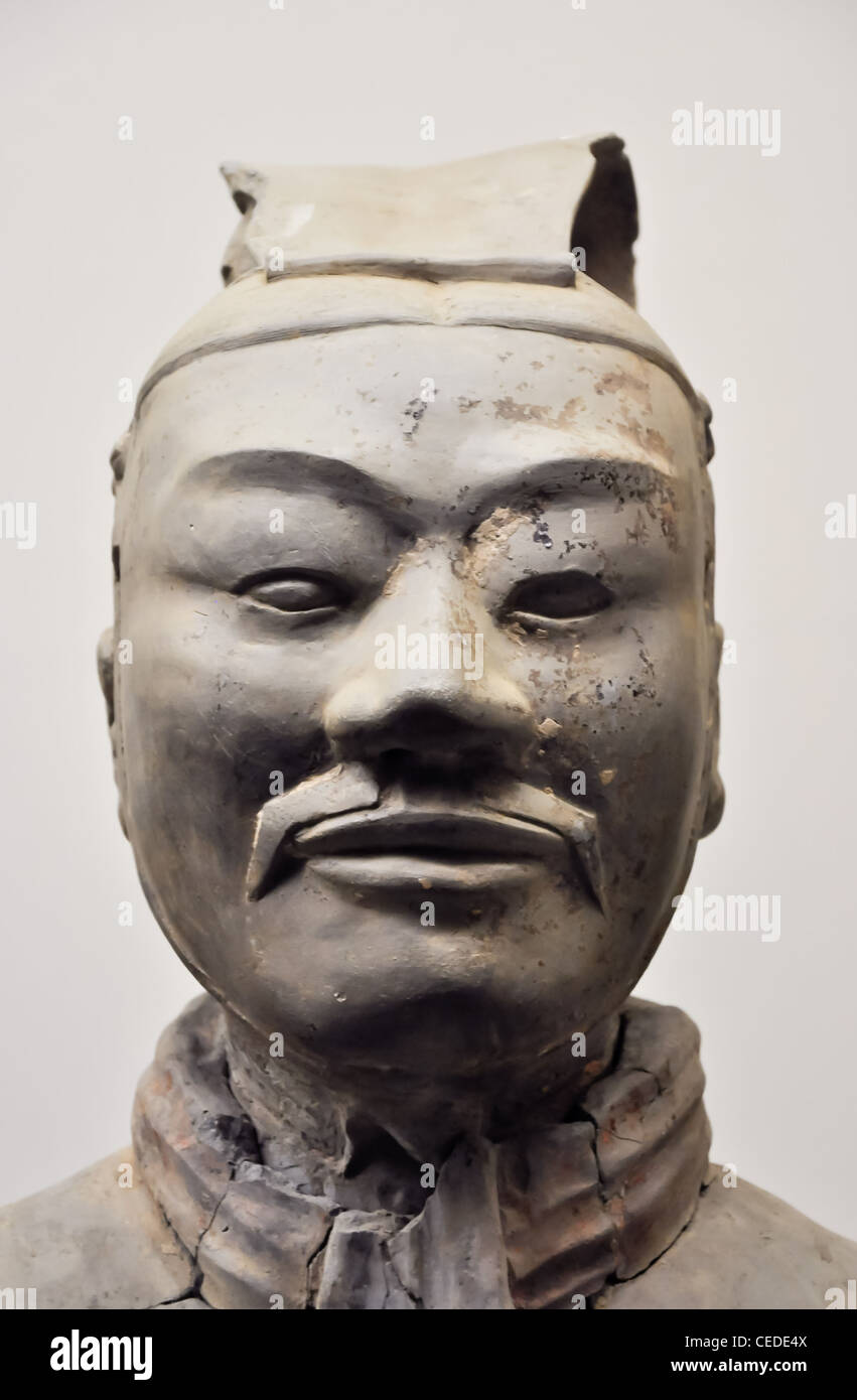 Portrait d'un chinois de terre cuite de Xian tombeau impérial Banque D'Images