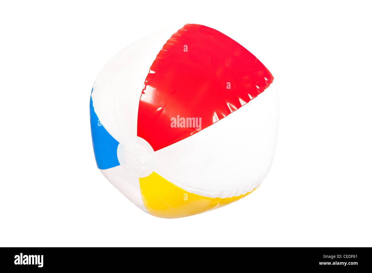 Un ballon de plage isolé sur fond blanc Banque D'Images