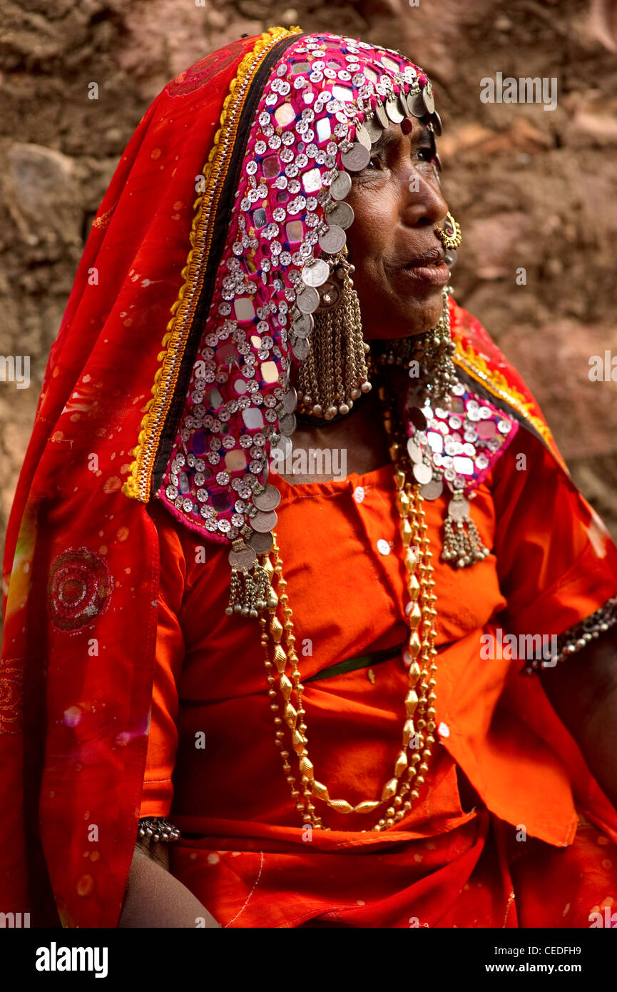 PORTRAIT Lambani Lambani tribal Gypsy Woman Banque D'Images