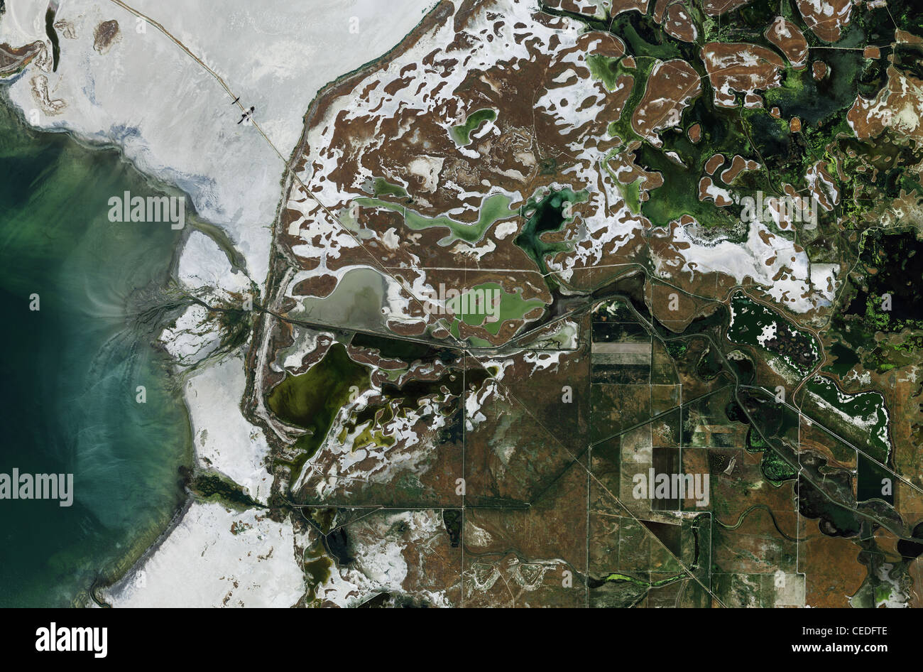 Carte photo aérienne eastern shore Grand Lac Salé en Utah Banque D'Images