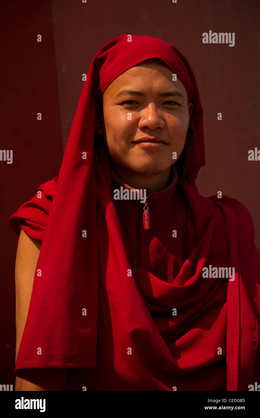 Le moine bouddhiste au Sikkim, Inde Banque D'Images