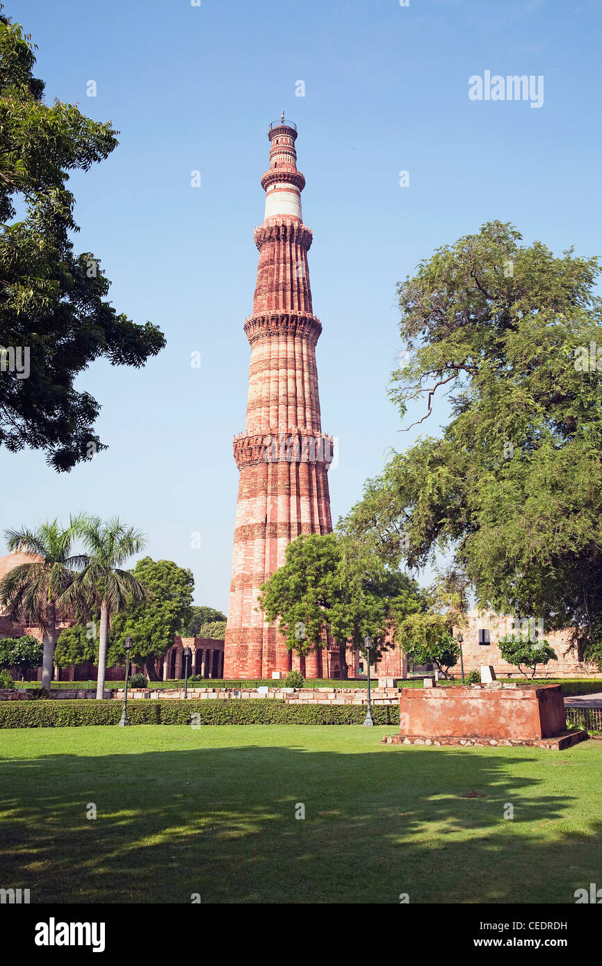 L'Inde, Delhi, Qutb Minar Banque D'Images