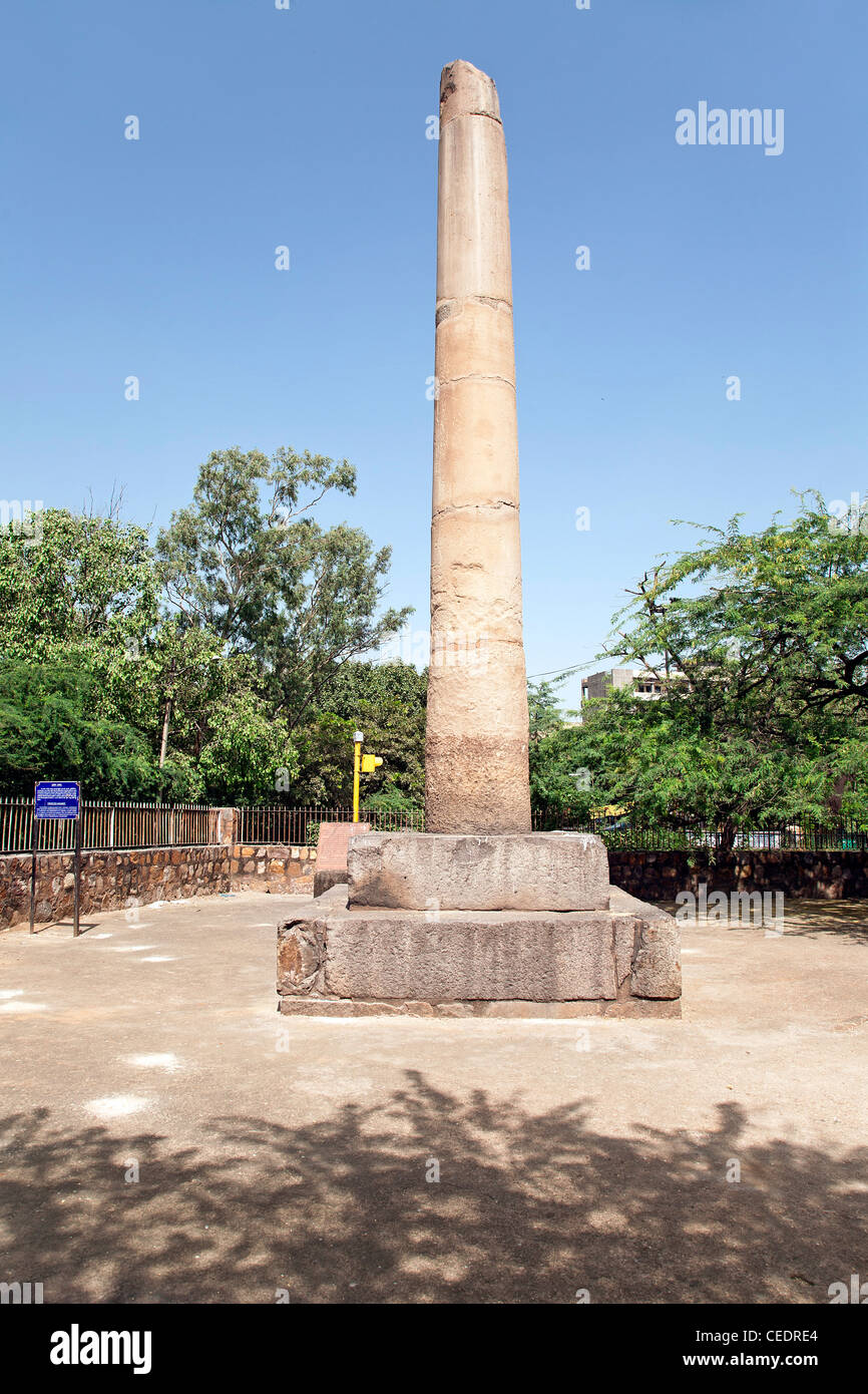 L'Inde, Delhi, pilier d'Ashoka Banque D'Images
