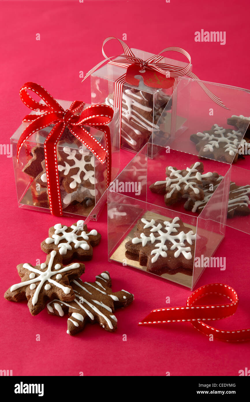 Pain d'épices Biscuits flocon Banque D'Images