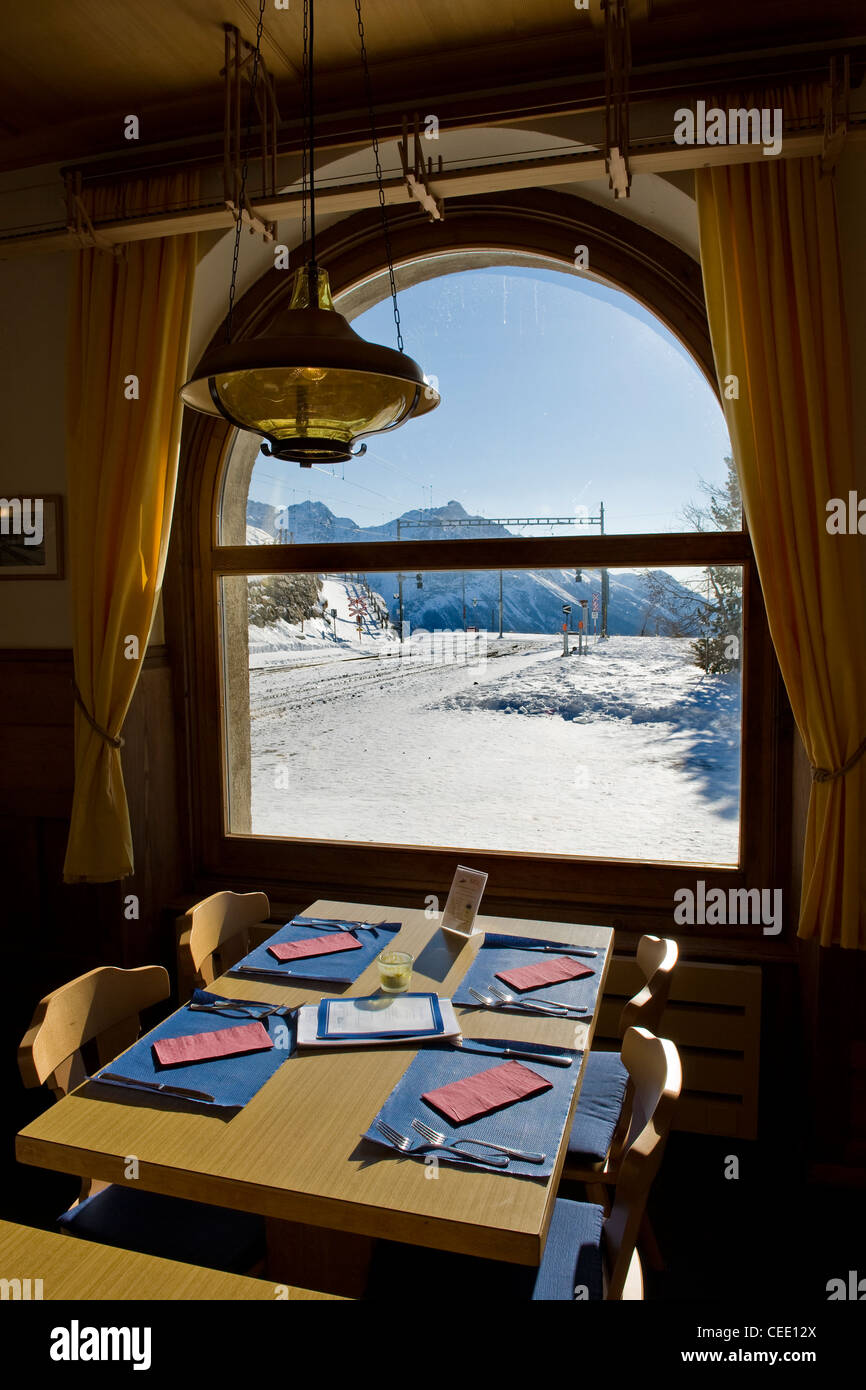 Alp Grum resort, Bernina Express, Suisse Banque D'Images