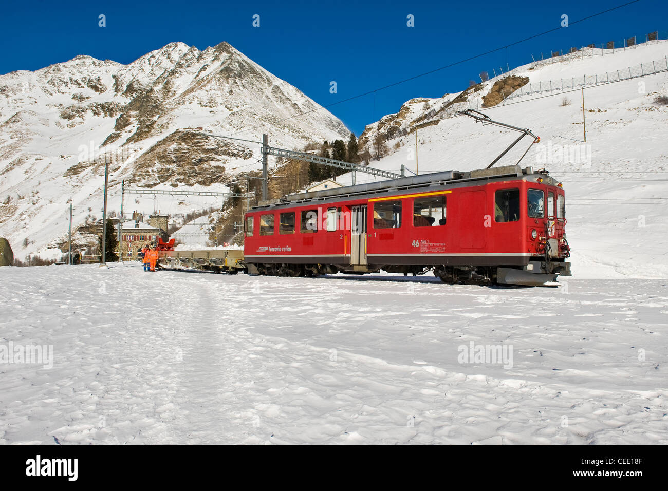 Alp Grum, Bernina Express, Suisse Banque D'Images