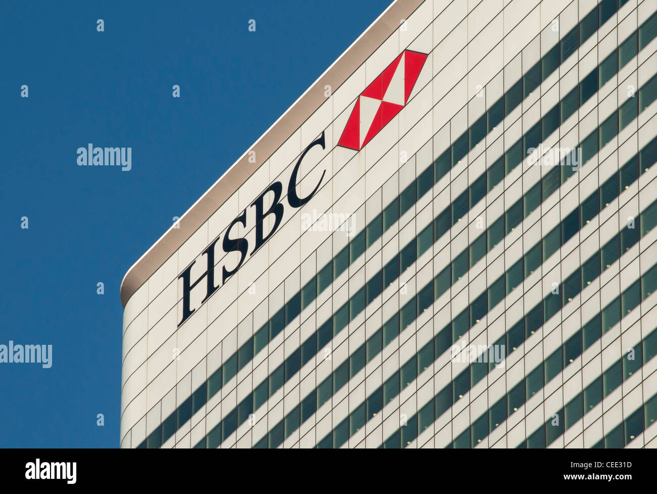 Au Siège Mondial HSBC 8 Canada Square par Norman Foster, achevée en 2002, Canary Wharf, les Docklands, London, Royaume-Uni Banque D'Images