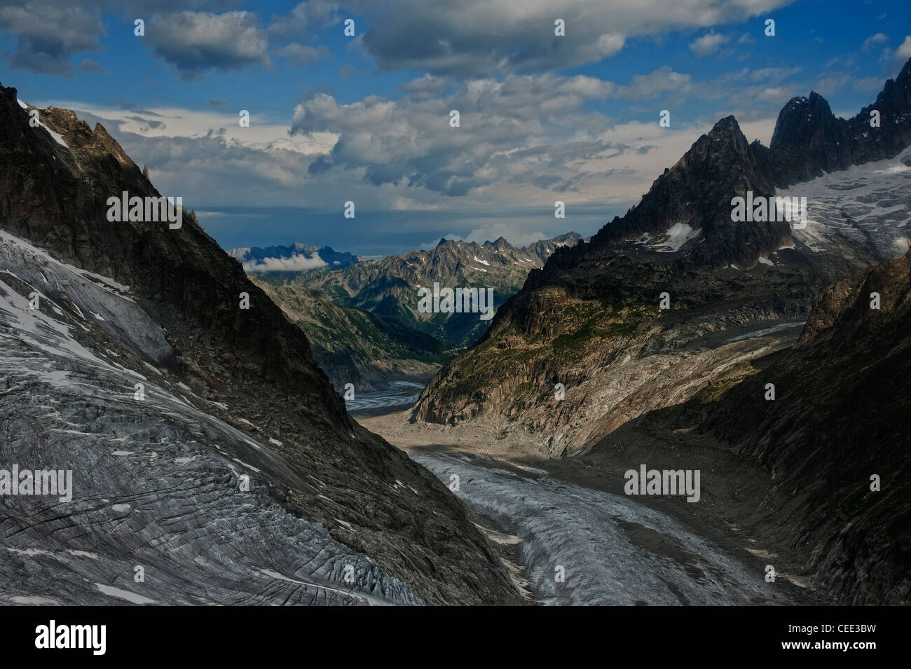 Vol d'avion de tourisme sur le Massif du Mont Blanc, Rhone-Alp[es region, France Banque D'Images