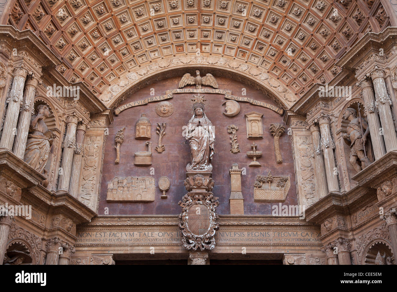 L'ouest de l'entrée de la cathédrale de Santa Maria (La Seu), Palma de Mallorca, Espagne Banque D'Images