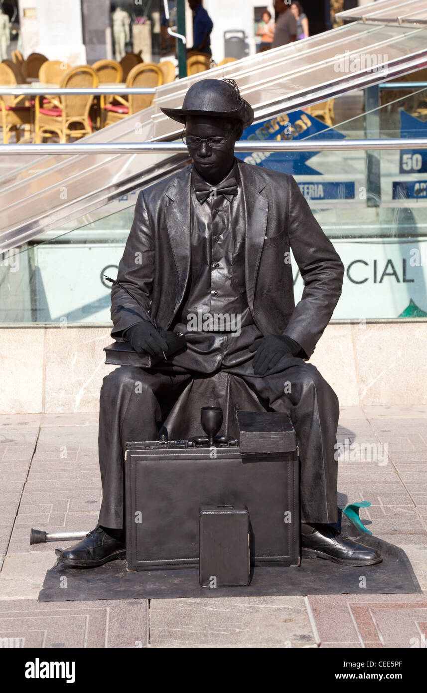 (Statue) vivant dans la Placa Major, Palma de Mallorca, Espagne Banque D'Images