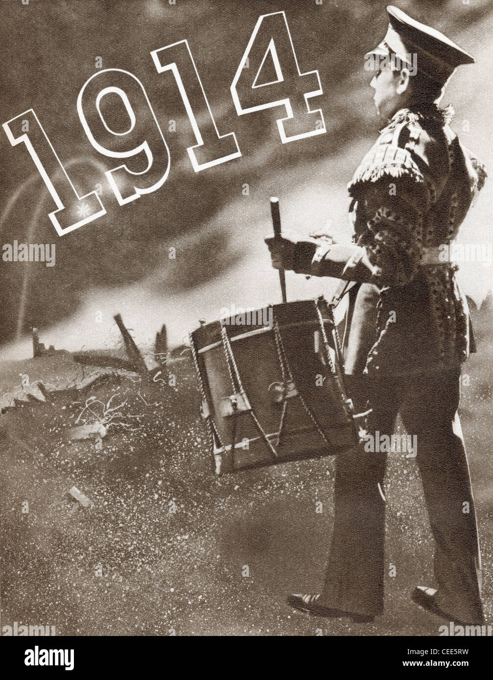 Les tambours de guerre. Introduction à l'année 1914 de l'histoire de 25 années mouvementées en images, publié en 1935. Banque D'Images